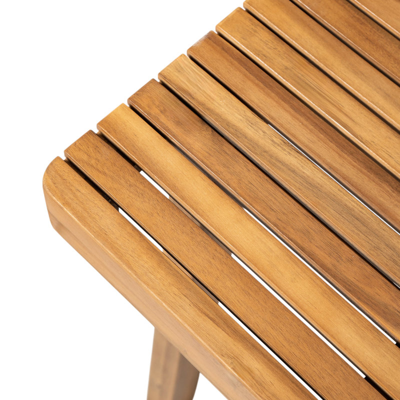 Outdoor Dining Table Crafted From 69" Wood, 300 Lbs Weight Capacity, Slatted Top For Style And Water Drainage, Natural Color Areas Wood With Design, Color, Good Patio Garden Celebrations, Easy