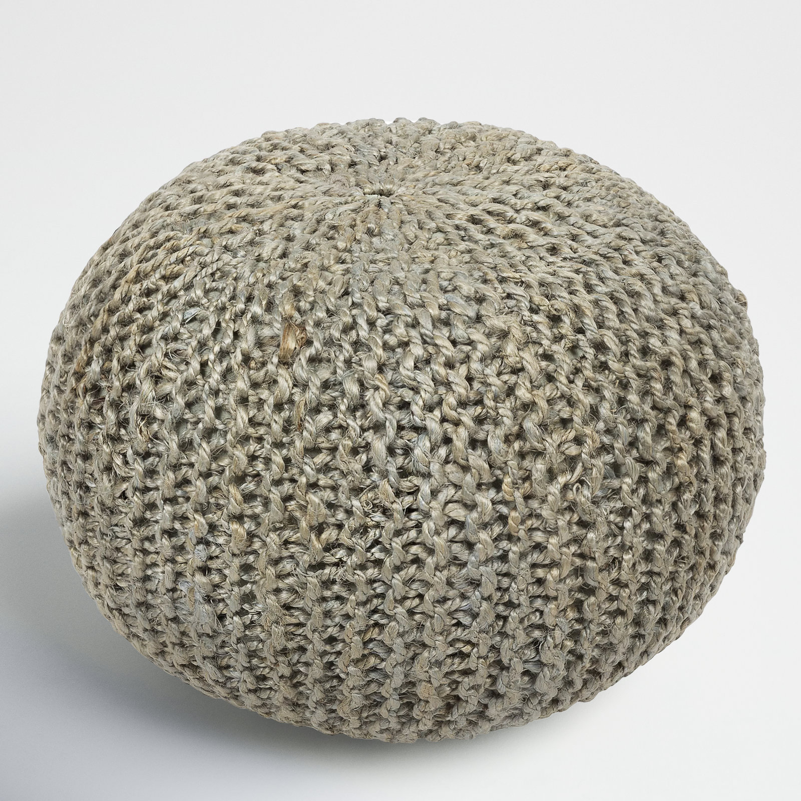 Marah 20" Pouffe, Light Gray Weave