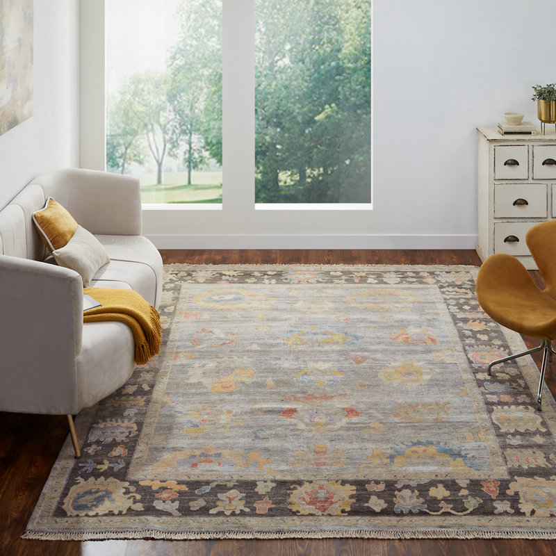 Colorburst Oushak Hand Knotted Area Rug, Rectangle 2' x 3'