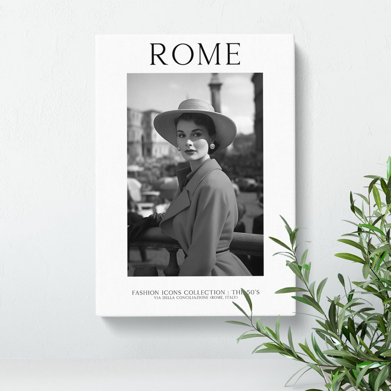 XMKTMKT-225 Fashion Icons Woman Rome Italy - Wrapped Canvas