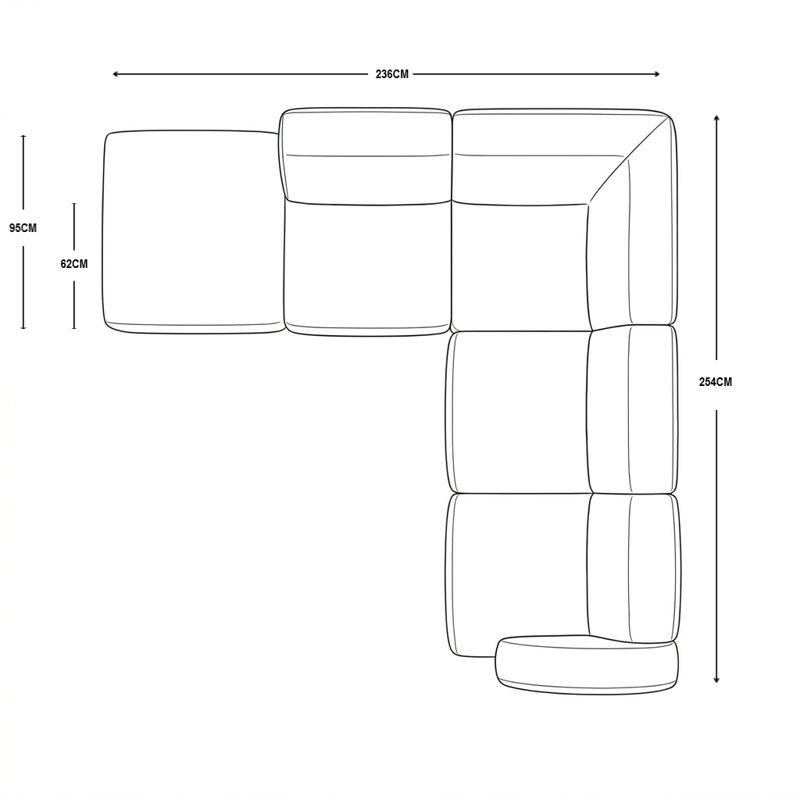 4 Seater Corner Sofa Premium Modular Lotario For Living Room   