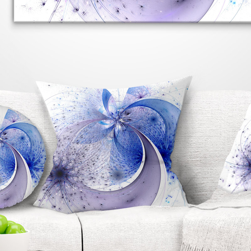 Coussin floral à fleur symétrique floral, 18 po x 18 po, Coussin décoratif