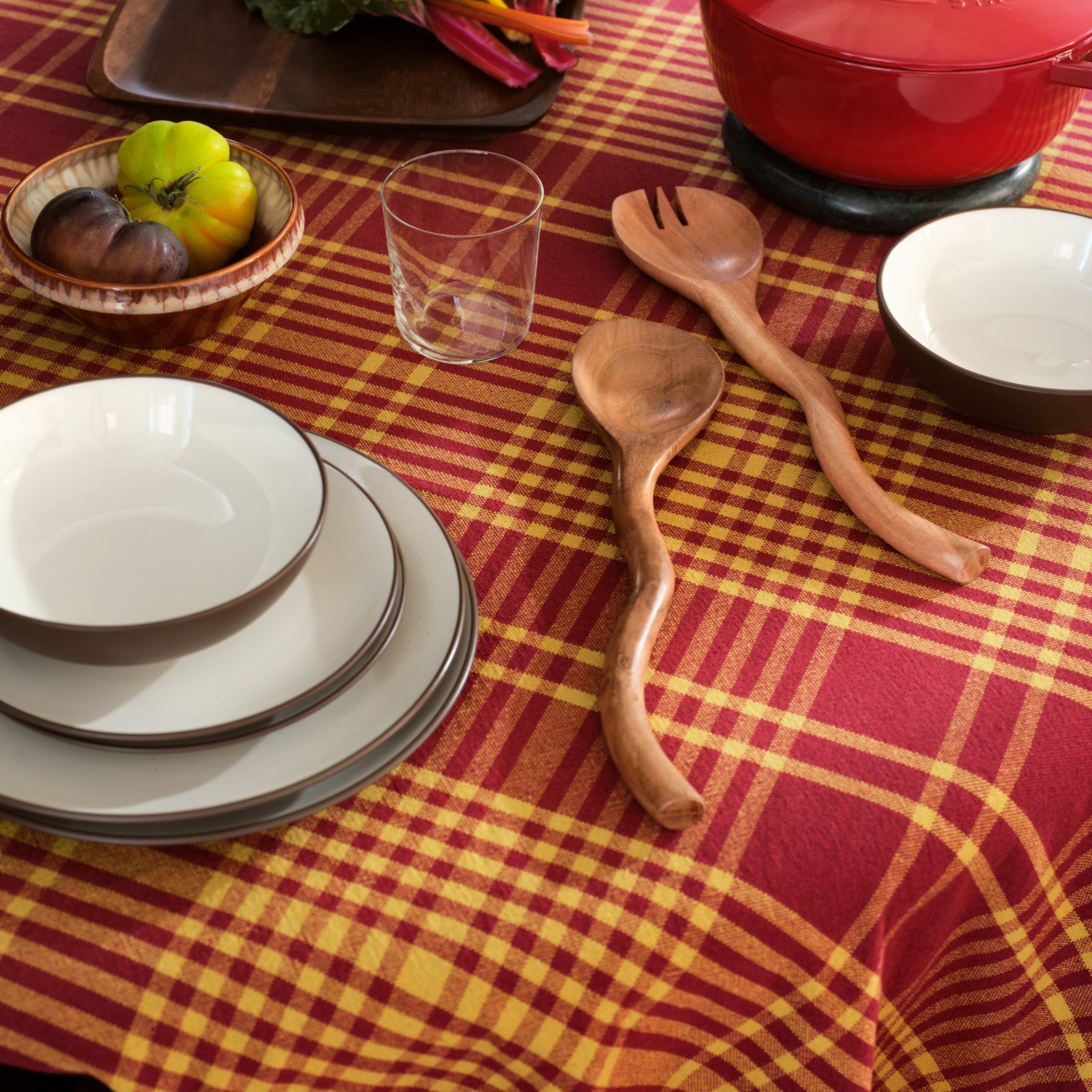 Colorwave Stoneware Dinnerware Set - Service for 1, Chocolate