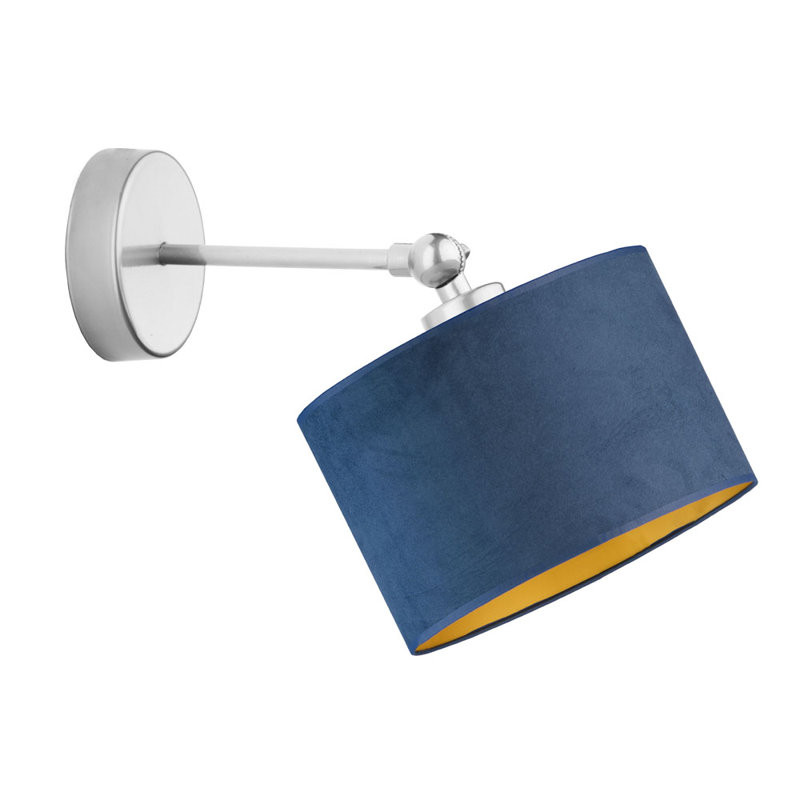 Marshallberg Steel Armed Sconce, Navy/Gold, White