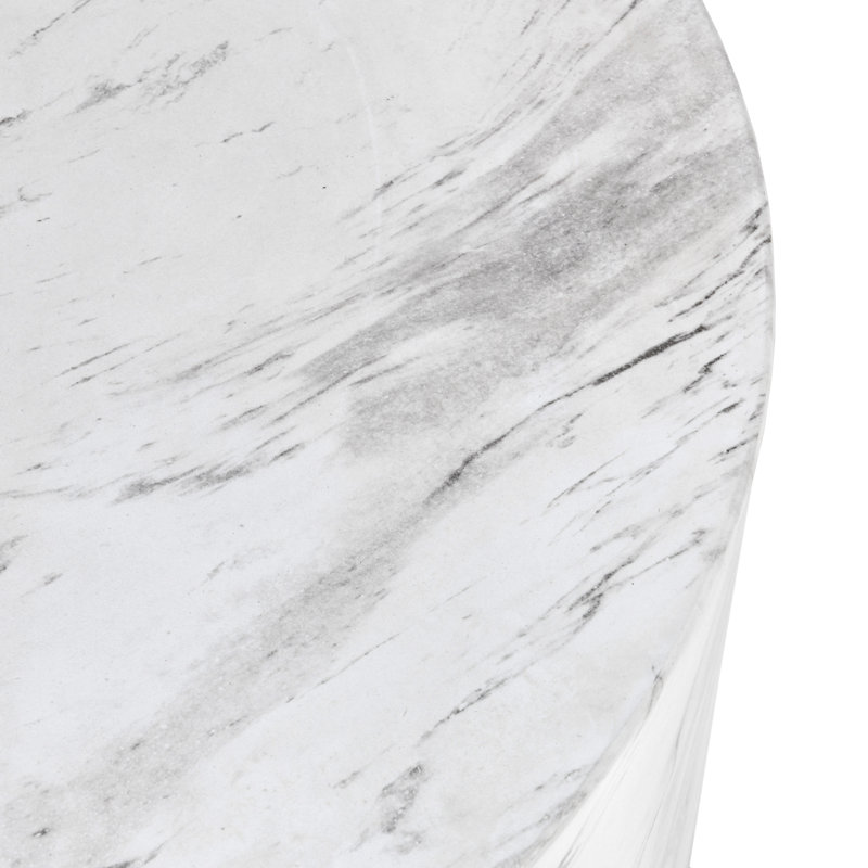 Arlette 32" Outdoor Round  Coffee Table White
