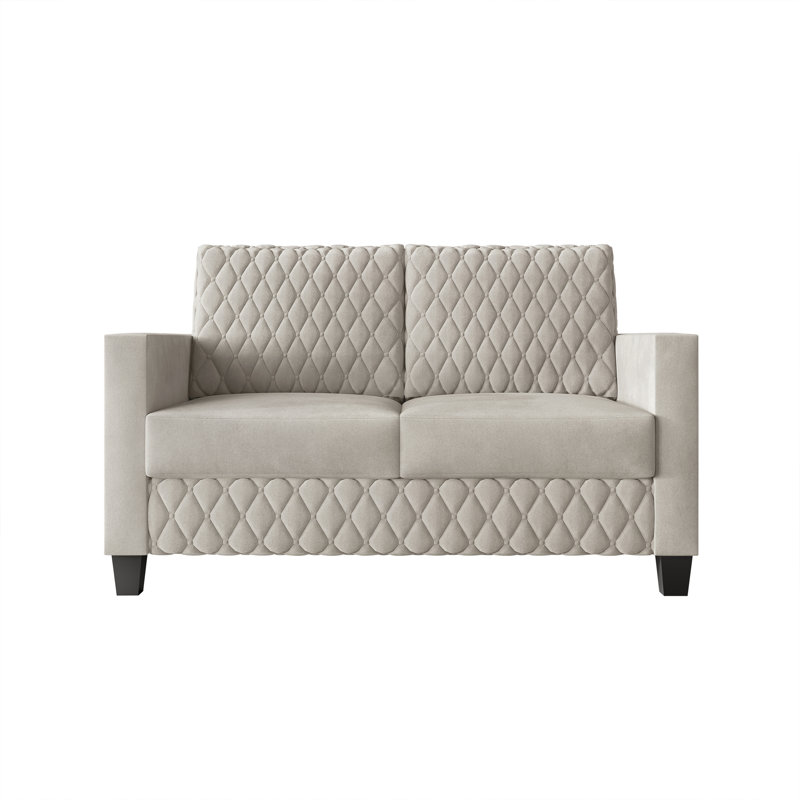 Causeuse en velours, Beige