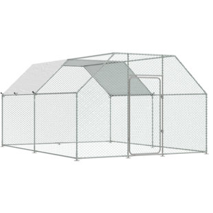 Extra Large Metal Chicken Coop Run For Yard With Cover, 19.5x10x6.4 Ft