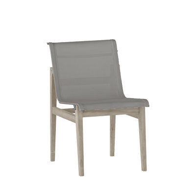 Chaise d'appoint en teck Coast - teck huître / gris chiné