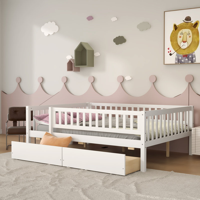 Miyamoto Kids Full Daybed with Drawers, White