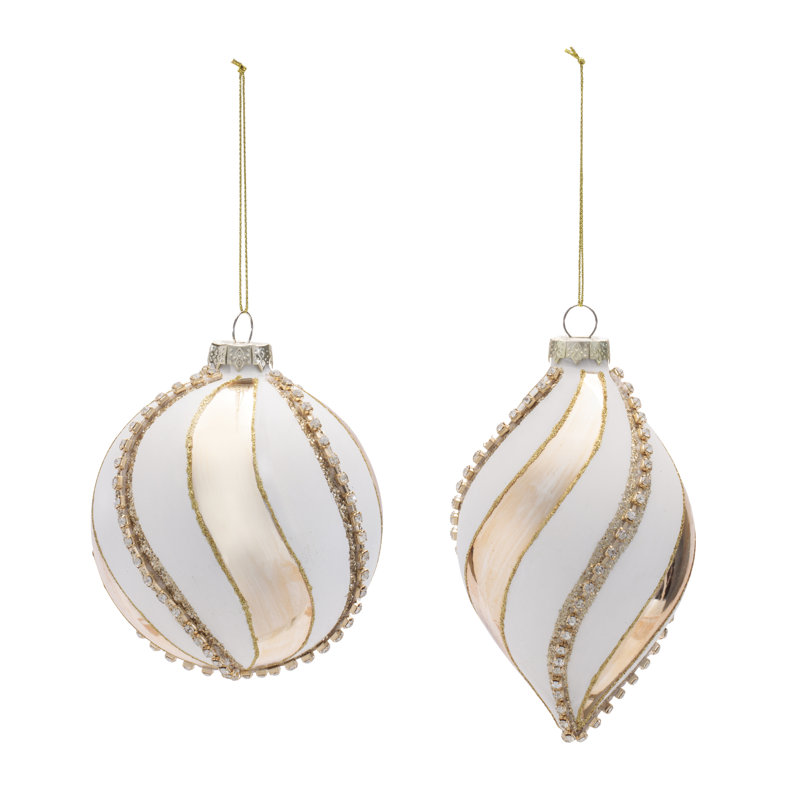 Ornements ronds en verre (ensemble de 6)