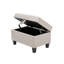 Canapé modulaire double en lin 6 pièces avec pattes interchangeables, repose-pieds et coussins Nolan