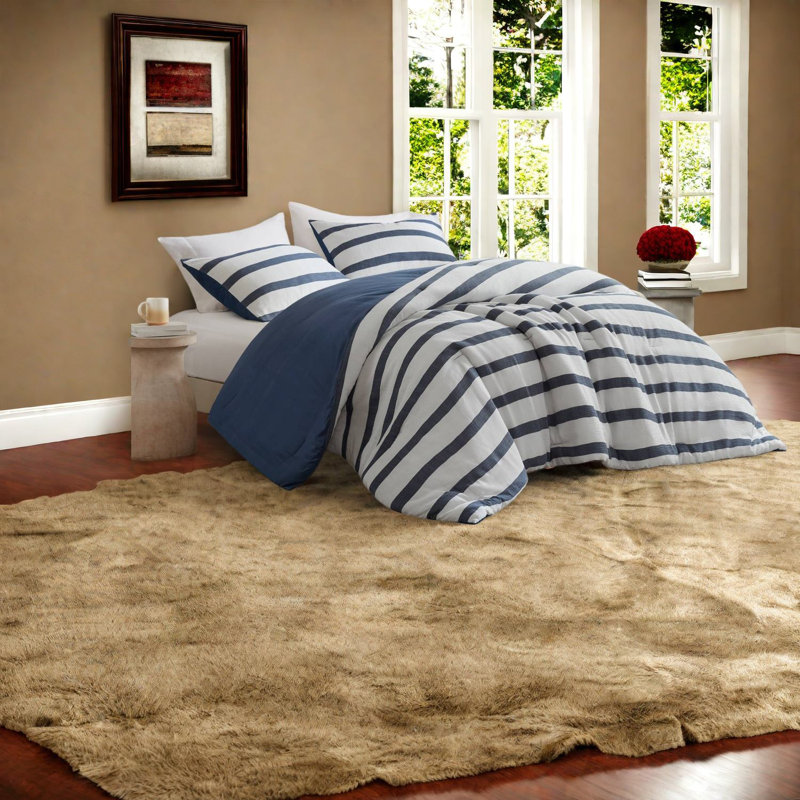 Ensembles de literie 3 pièces en polyester de qualité supérieure avec motif à rayures pour chambres modernes