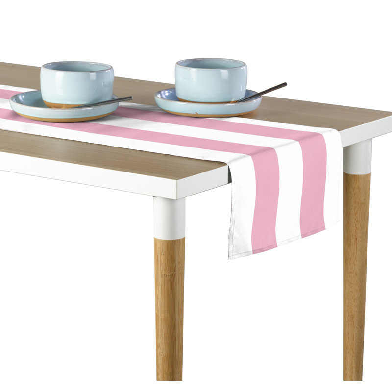Pink Striped Table Runner 108" x 14", 108" L x 14" W, Pink