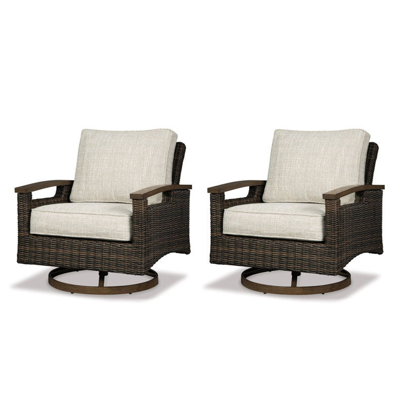 Estill Swivel Wicker Outdoor Lounge Chair