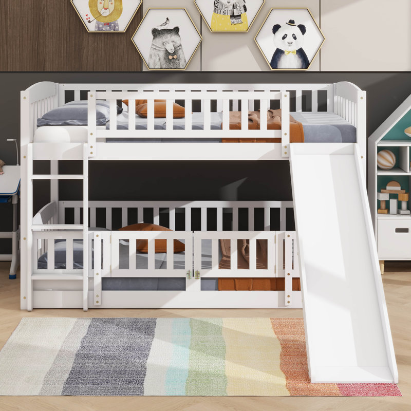 Lits superposés pour enfants de faible hauteur, Blanc