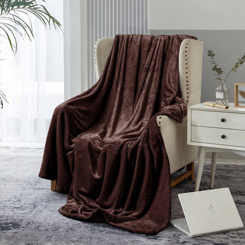 Emmitsburg Plain Weave / Muslin Throw Blanket, 150cm W x 200cm L, Chocolate