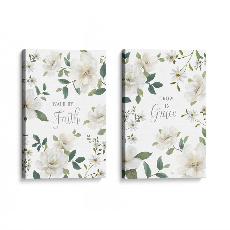 Grace Grows Here, ensemble de 2 impressions, 12" x 8", Wrapped Canvas, Wrapped Canvas