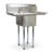 Express KitchQuip 38" W x 22" D Stainless Steel 1-Compartment Utility Sink with Dual Drainboards and Faucet