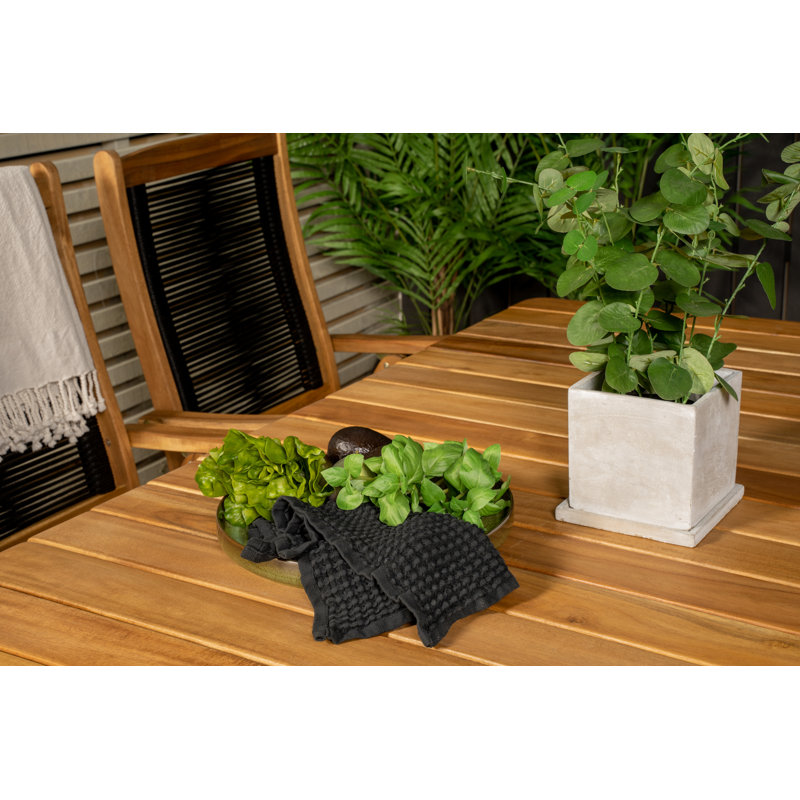 Silvine 6 - Person Acacia Solid Wood Patio Dining Set Rectangular Table