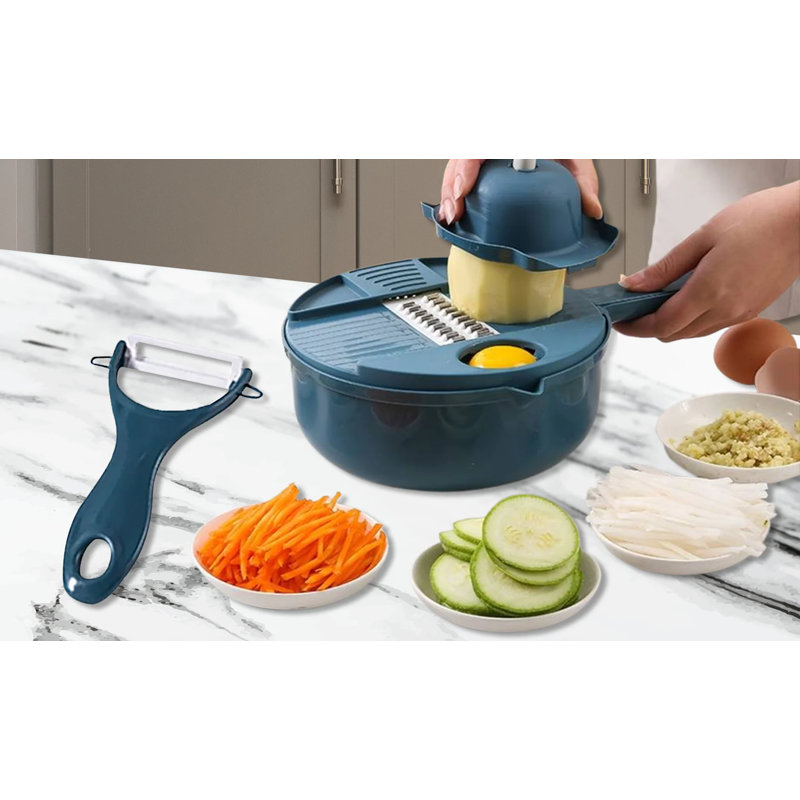 Multifunctional Vegetable Cutter Chopper Drainer, Grater, Slicer Kitchen Tool Set With Hand Protector