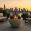 DIABLO Contemporary Garden & Patio Heater Fire Pit Brazier And Barbecue With Concrete Stone-Effect Finish-1302563919