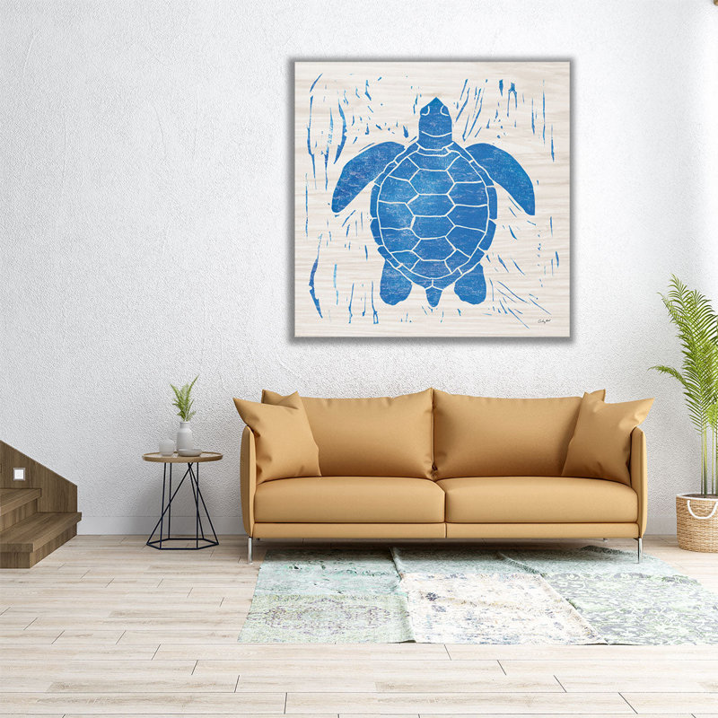 «Sea Creature Turtle Blue», reproduction d'art sur toile, H 20 po x l 20 po