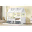 Structure de lit simple en bois, blanc-356961463-356961480