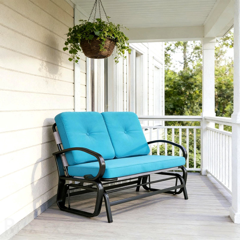 Causeuse de jardin à bascule pour 2 personnes, banc oscillant d'extérieur