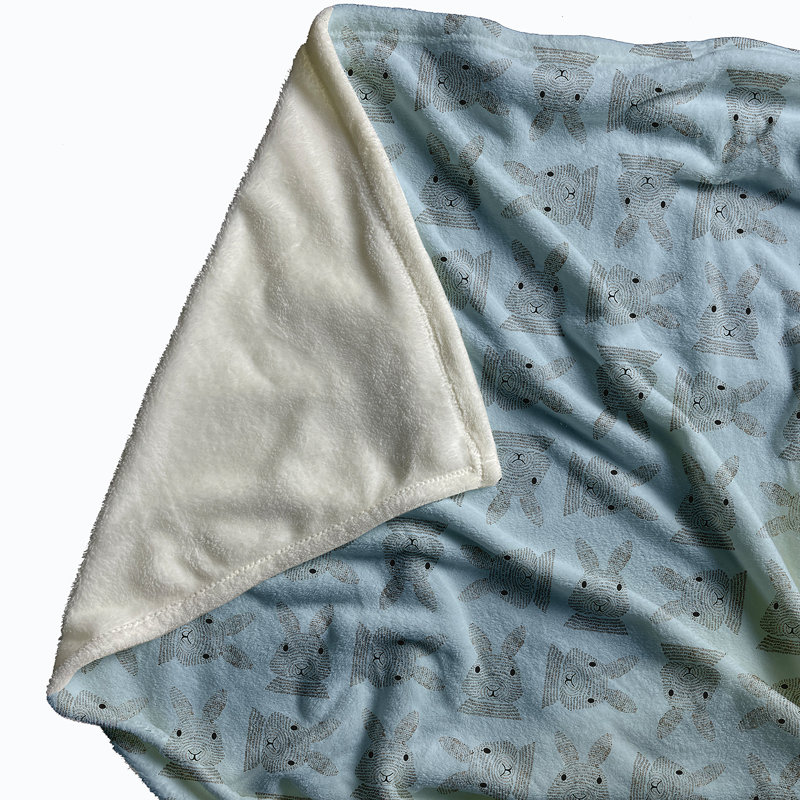 Bickerstaff Criss Cross Bunnies Blanket, W152 x L203cm, Blue