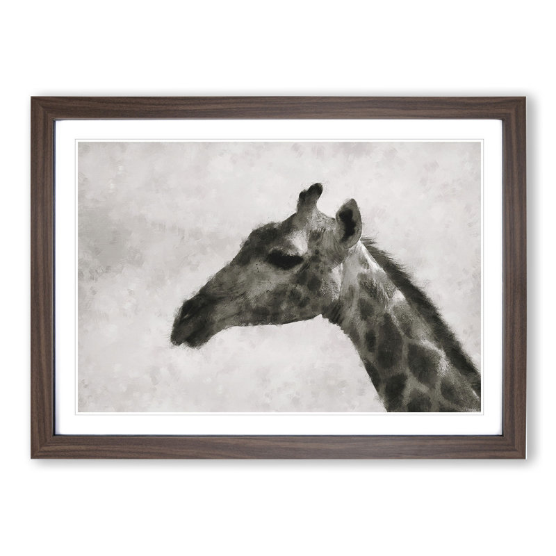 Giraffe Vol.4 - Framed Print, 27cm H x 36cm W x 2cm D, Walnut Framed