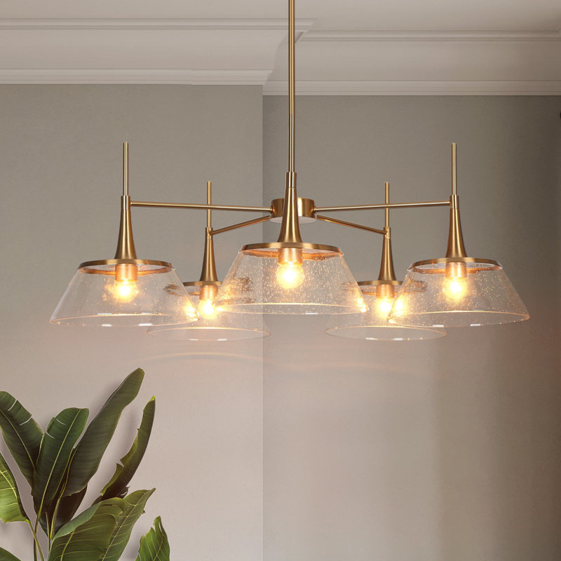 Jonesboro 5 - Light 31.5'' W Unique Bubble/ Seeded Dining Room Chandelier UL Certified