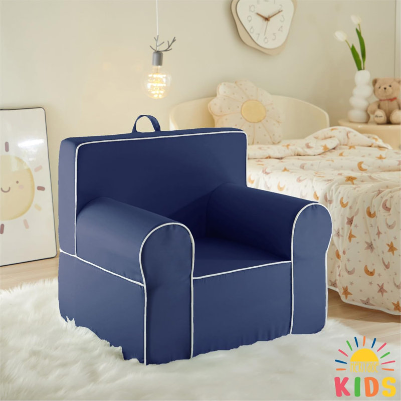 Everywhere Foam Armchair With Carry Handle, Navy Polyester