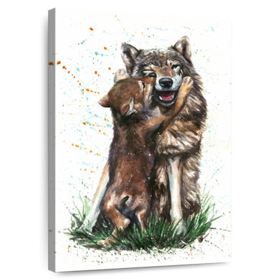 Famille de loups aimants
