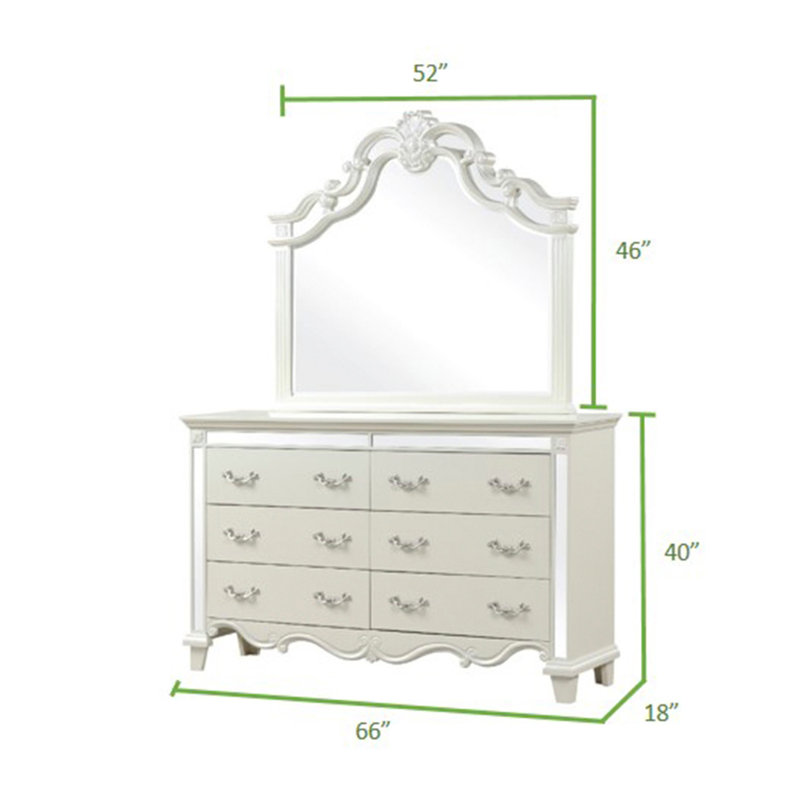 Commode à miroir Milan en bois blanc