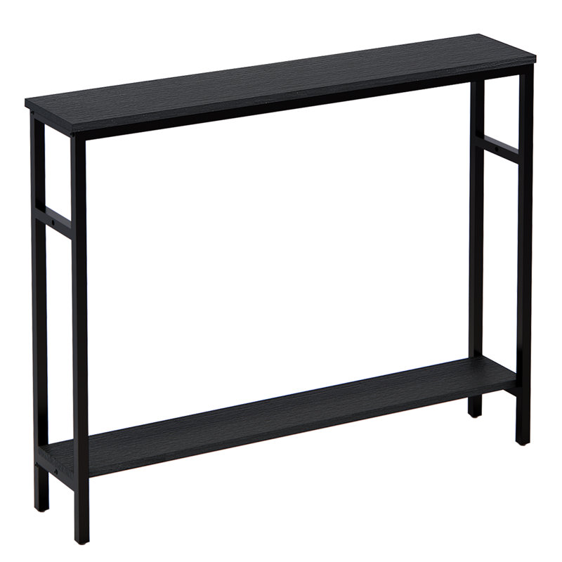 Table longue à 2 niveaux, noire, Noir, 31.5" H x 39.4" W x 7.9" D