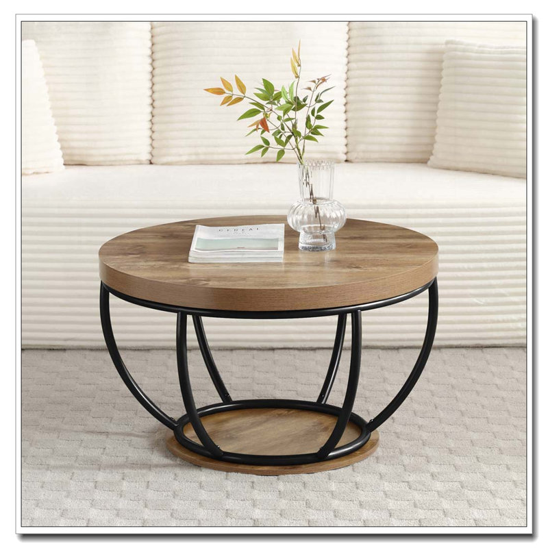 Table basse 31 po avec tablettes de rangement à 2 niveaux, Noir