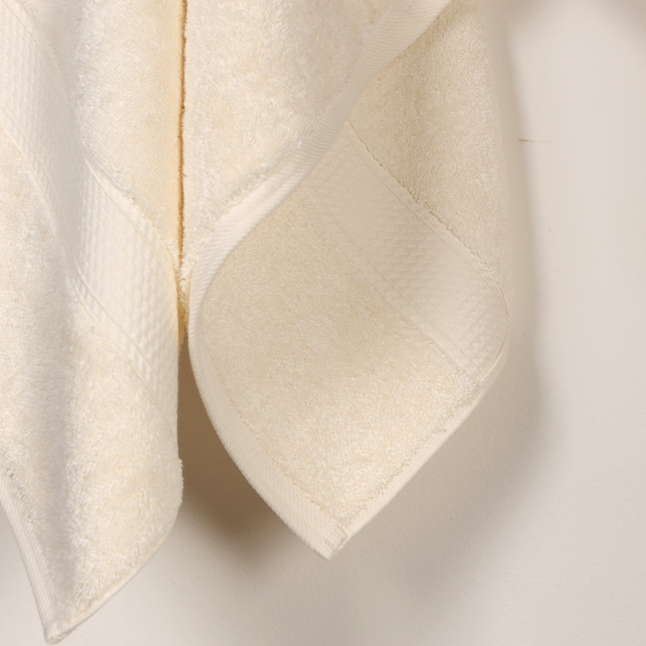 2-Piece Egyptian Cotton Bath Towel Set, Cream