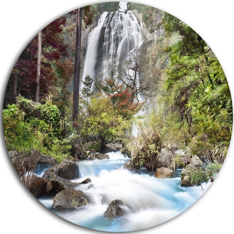 « blue klonglan cascade », reproduction de photo sur métal, H 23 po x l 23 po x P 1 po