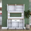 Modern Multi-Purpose Cabinet, Walnut & White Finish, 47.2 x 72.5 x 15.7 inches | 100% Melamine Coated E1 Quality Chipboard, Features Numerous Shelves & 1 Drawer, Wall-Mountable for Additional Storage, Stylish & Functional Design-833347192