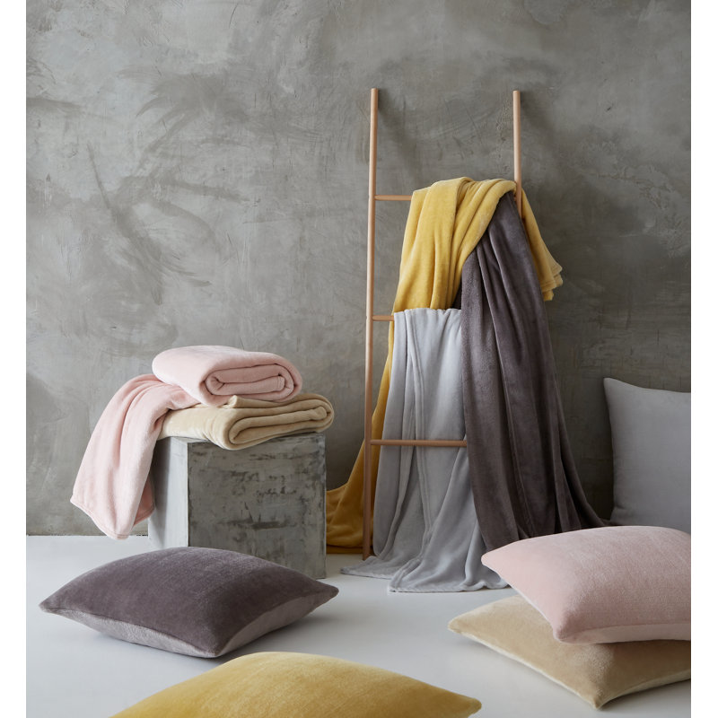 Raschel Velvet Touch Blanket Throw, Charcoal Grey, 130cm W x170cm D