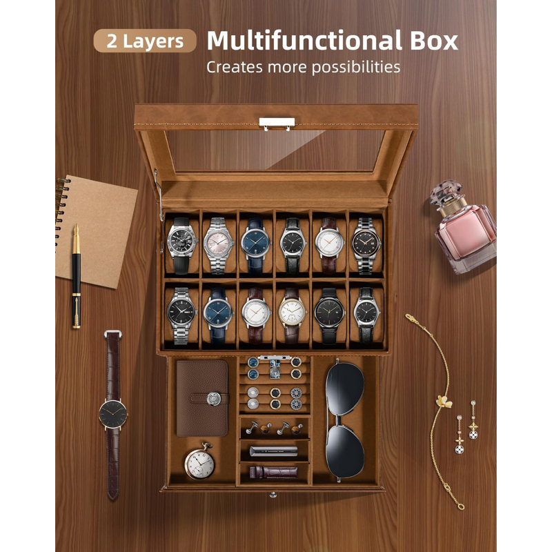 Leather Watch Box +, Brown