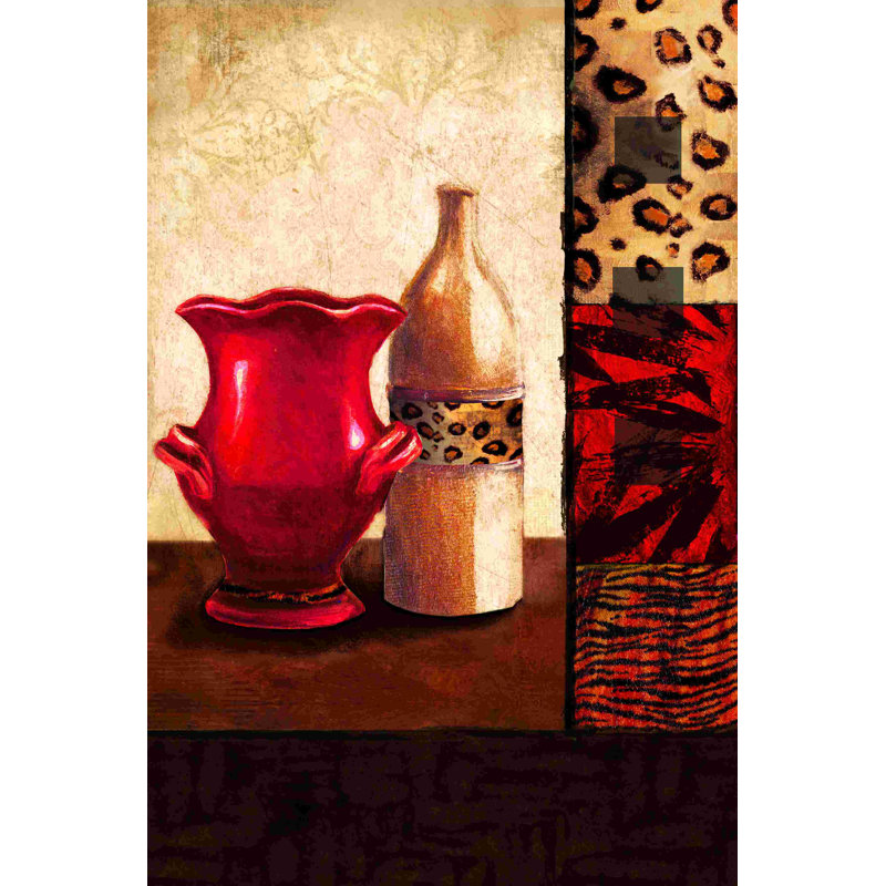 Safari Pots 2 - Reproduction de dessin sur toile tendue, H 18 po x l 12 po