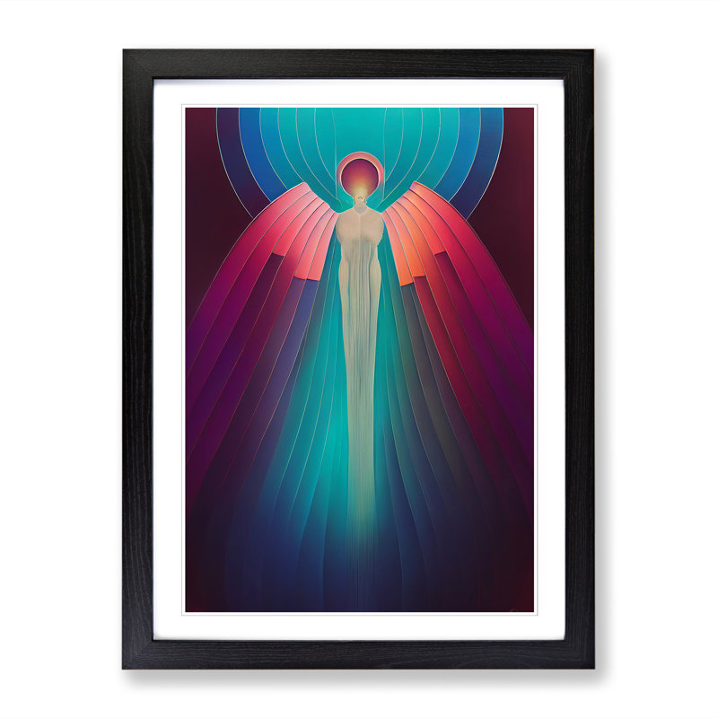 FRM-V0523-228X Beautiful Angel Art Vol.4 - Single Picture Frame Print, 34cm H x 25cm W x 2cm D, Black Framed