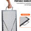 Barbecue pour foyer, rectangulaire en acier de 44 pouces pour le camping, capacité de charge élevée, maille en losange, même chaleur, noir très résistant avec support en X, fête extérieure idéale, transfert,