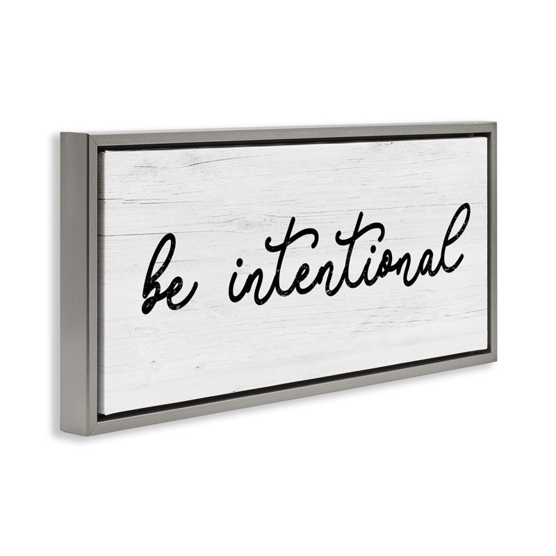 Be Be Intentional, Cadre flottant gris lustré, H 14 po x l 31 po