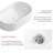 Oval Bathroom Sink Above Counter,19″ x 12″ White Porcelain Vessel Sink, Modern Vanity Bowl Sink, Art Ceramic Wash Basin