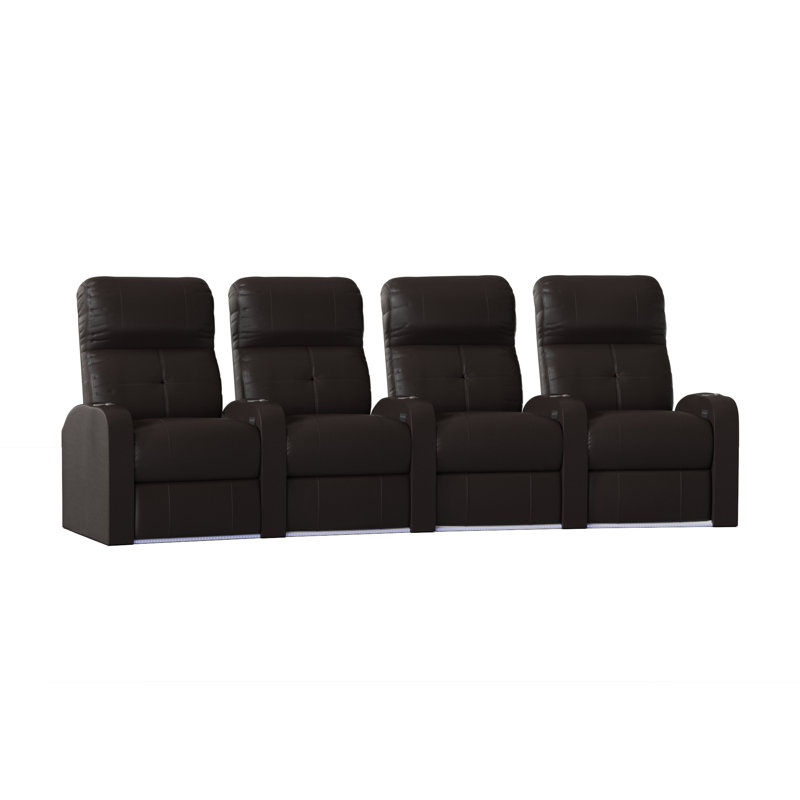 Sièges de cinéma maison (rangée de 4), Brun ultra foncé, Électrique