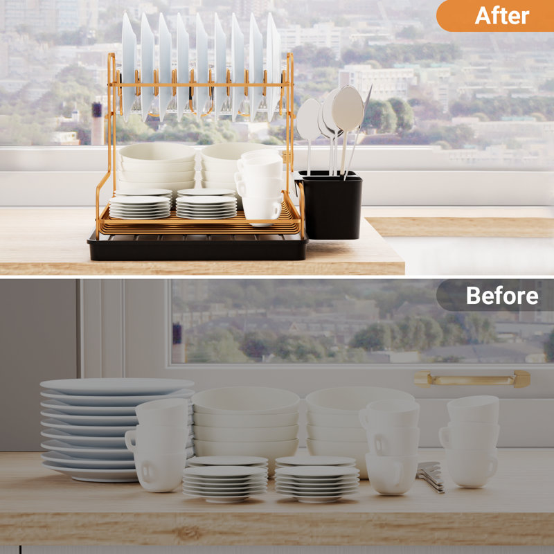 Stainless Steel Dish Rack, Gold