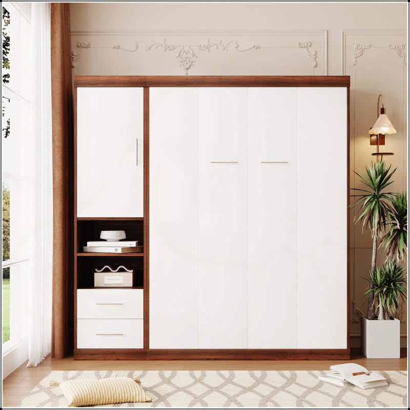 Lit escamotable avec armoire Murphy, Double