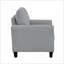 Chaise d'appoint rembourrée en tissu texturé gris anthracite, accoudoirs arrondis, coussin attaché, siège transitionnel pour salon, adultes-807419485